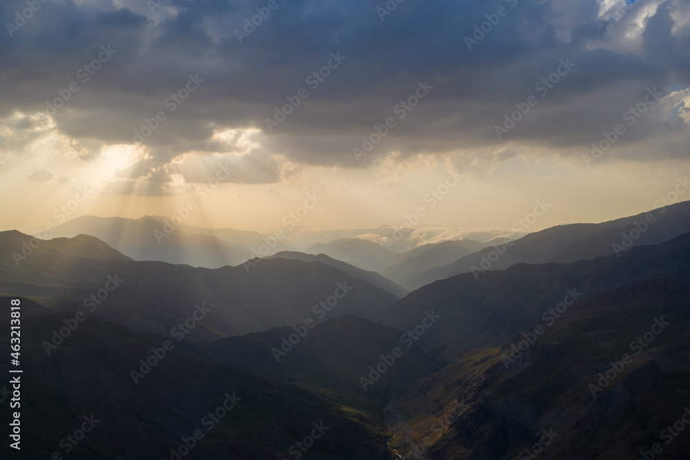 sunset in the mountains