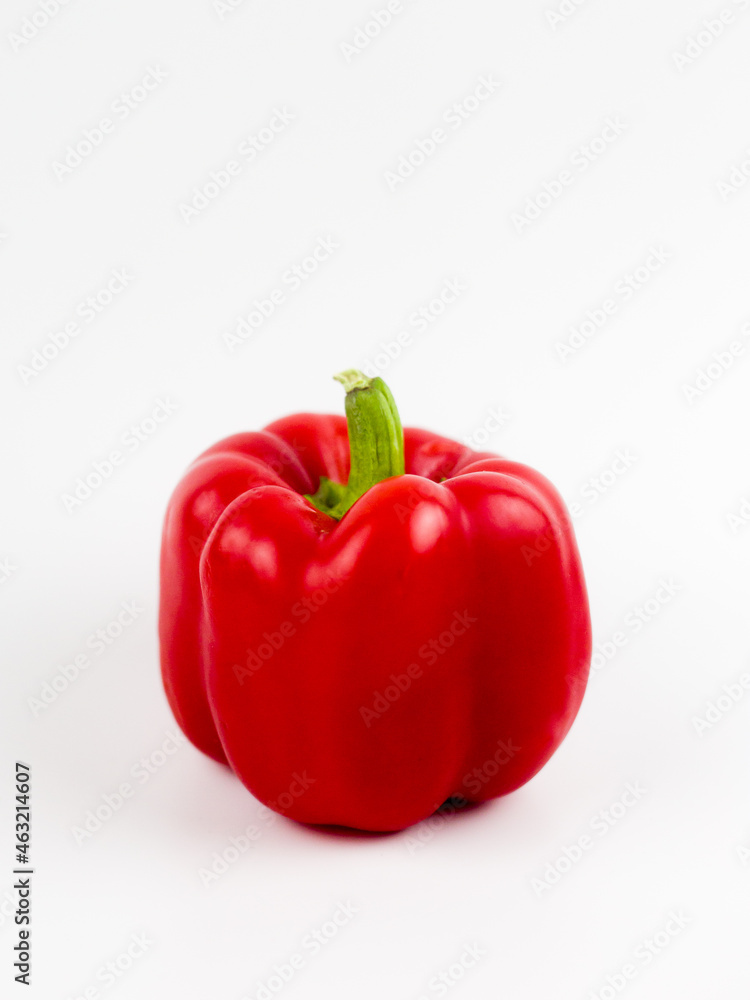 red bell pepper on white background red bell pepper on white background