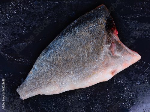 Sea Bream Skin on dark background. Gilthead