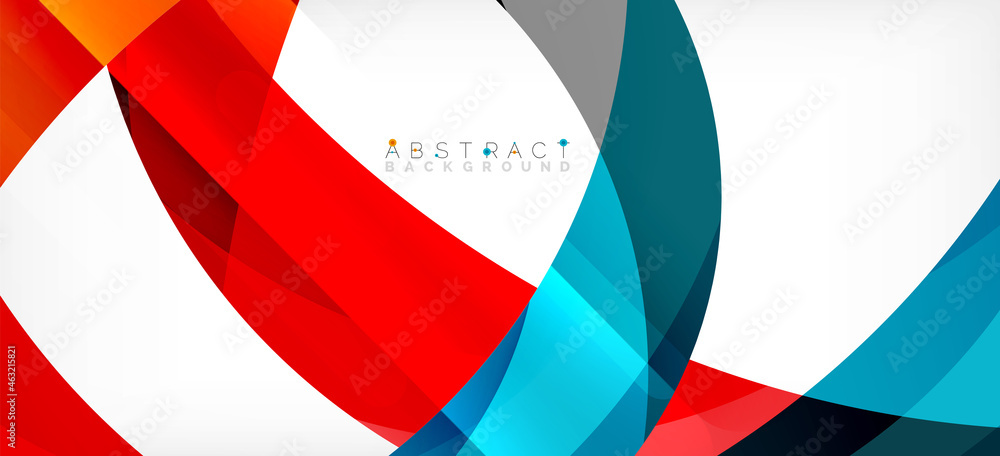 Obraz premium Color circle shapes, minimal geometric background. Trendy dynamic composition. Vector Illustration For Wallpaper, Banner, Background, Landing Page