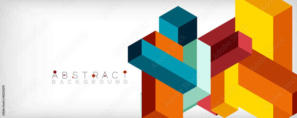 Abstract background. 3d cubes, cubic elements and blocks. Techno or business concept for wallpaper, banner, background, landing page Abstract background. 3d cubes, cubic elements and blocks. Techno or business concept for wallpaper, banner, background, landing page
