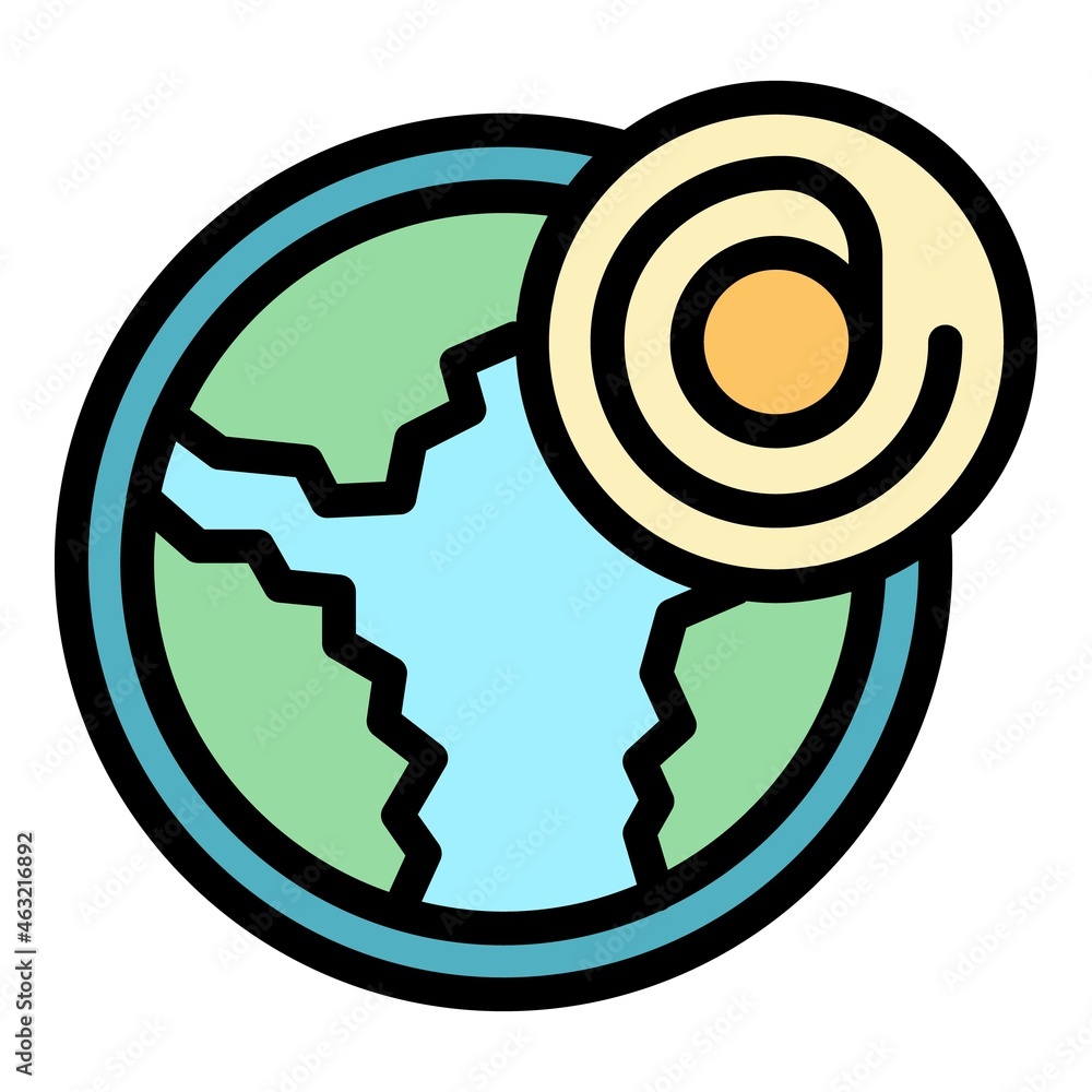 Global email icon. Outline global email vector icon color flat isolated