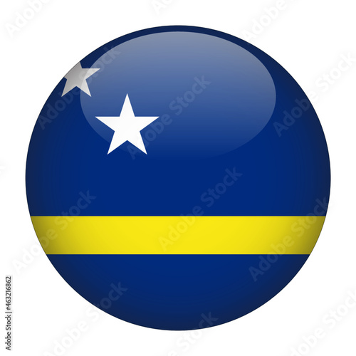 Curacao 3D Rounded Country Flag button Icon