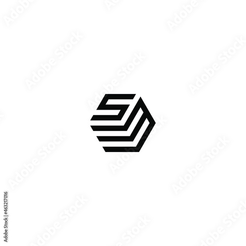 Initial letter SM logo design vector