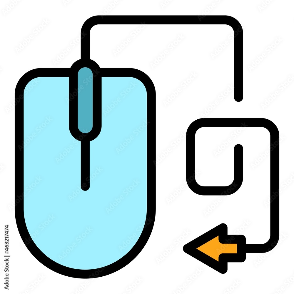 Mouse contact icon. Outline mouse contact vector icon color flat isolated Mouse contact icon. Outline mouse contact vector icon color flat isolated