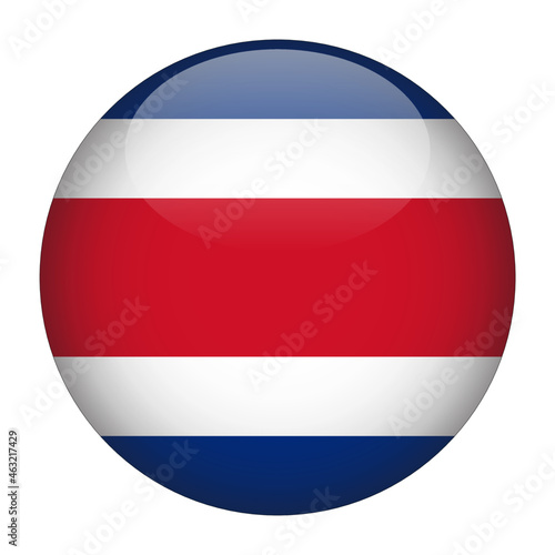 Costa Rica 3D Rounded Country Flag button Icon