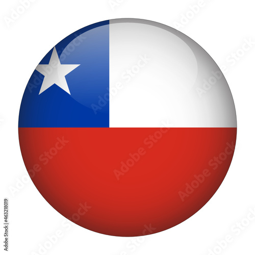 Chile 3D Rounded Country Flag button Icon Free Download Chile 3D Rounded Country Flag button Icon - GFXLoad