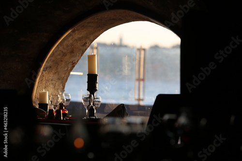 Maiden's Tower (Kız Kulesi) In istanbul turkey In the Bosphorus strait off the coast of Uskudar.