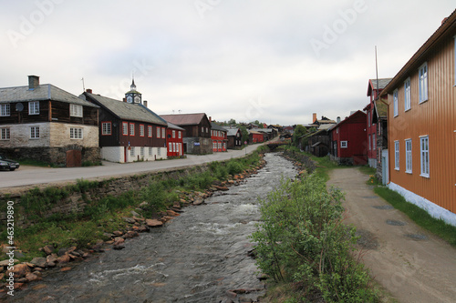Fototapeta Naklejka Na Ścianę i Meble -  Streets of the old Røros (Roros), Norway