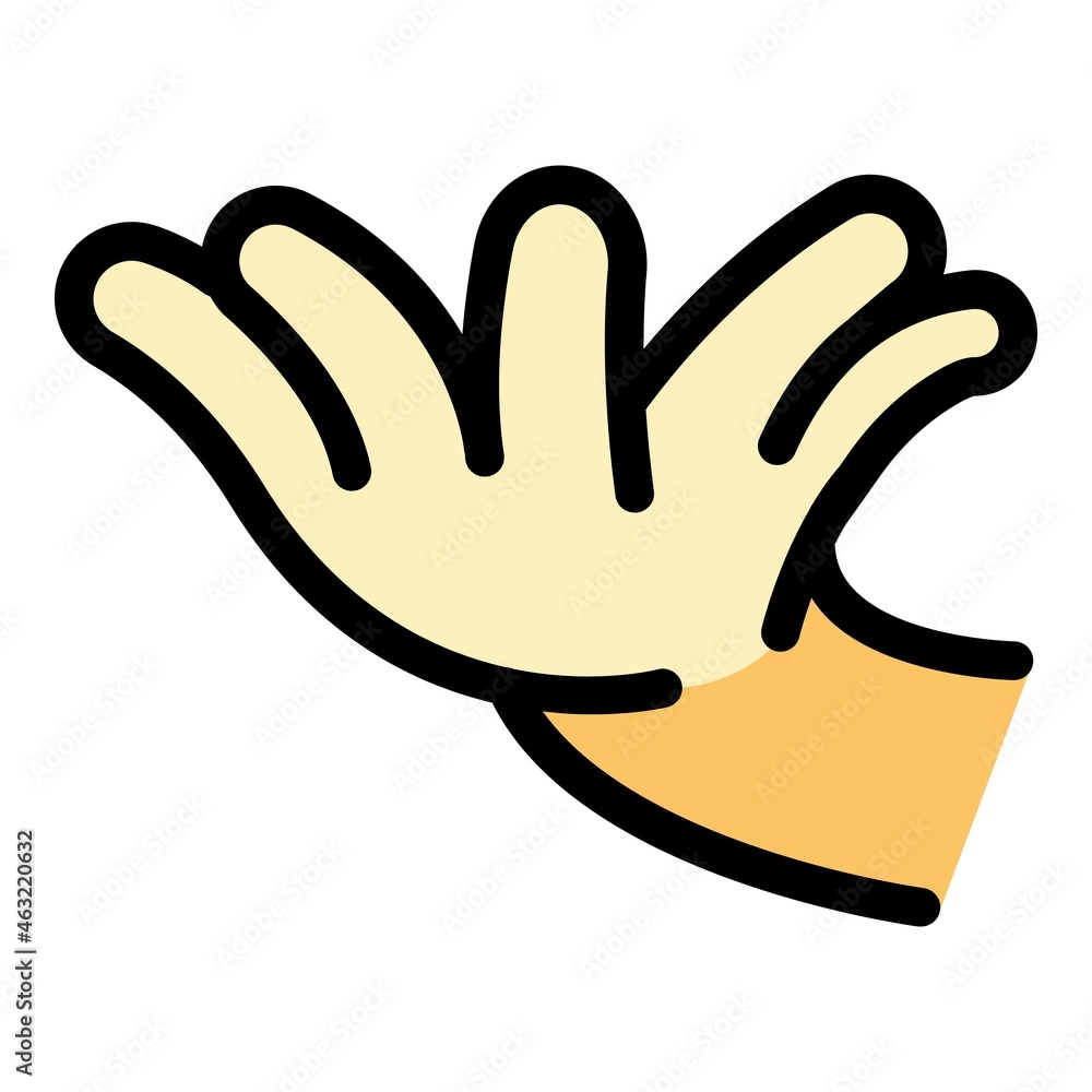 Obraz premium Hand gesture all fingers icon. Outline Hand gesture all fingers vector icon color flat isolated