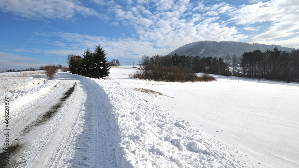 Obraz premium landscape with snow, Europe, Poland