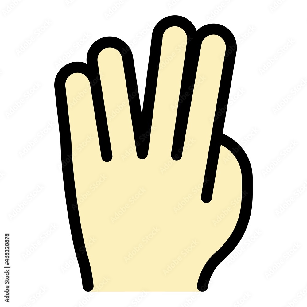 Hand gesture fingers icon. Outline Hand gesture fingers vector icon color flat isolated Hand gesture fingers icon. Outline Hand gesture fingers vector icon color flat isolated