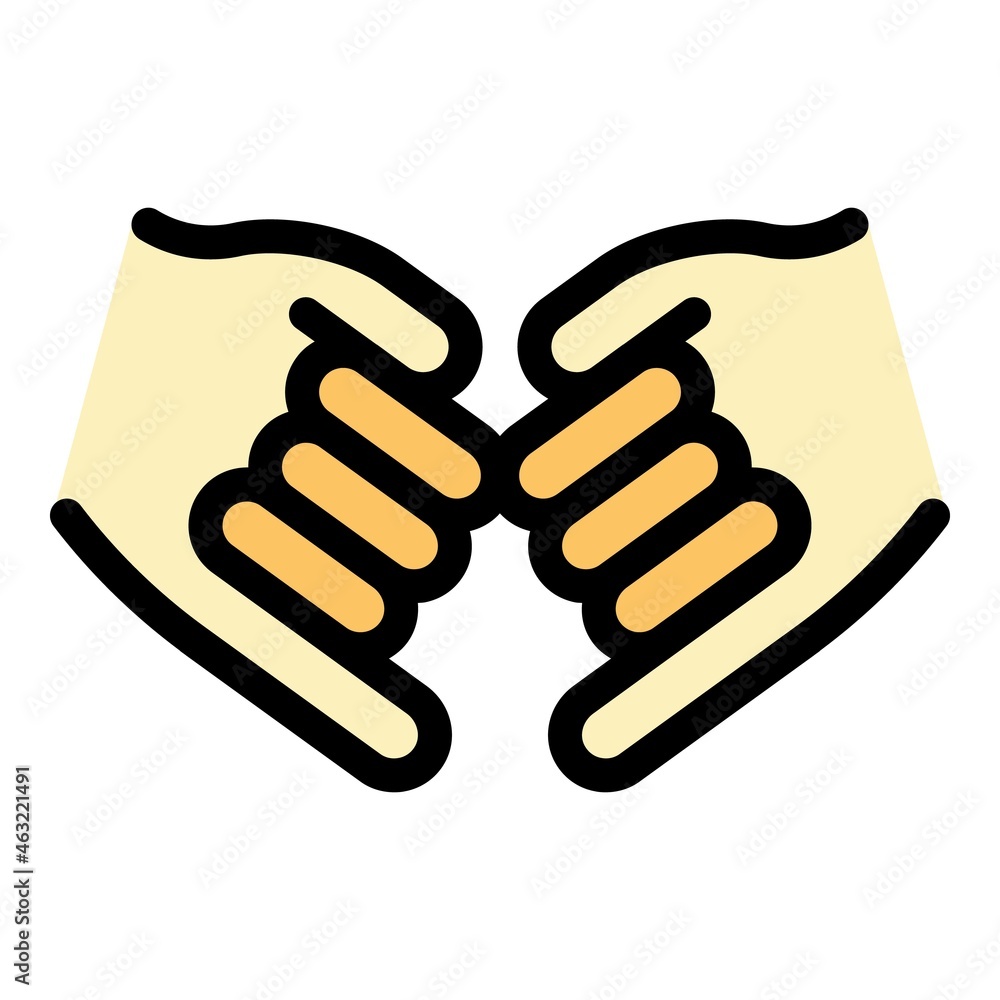 Obraz premium Hand gestures best friends icon. Outline Hand gestures best friends vector icon color flat isolated