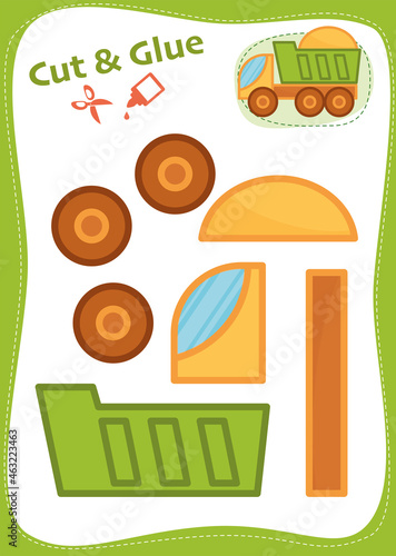 Cut and Glue Worksheet - Dump Truck
