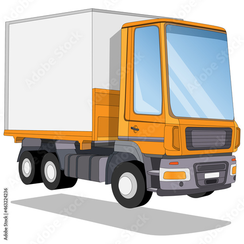 Truck. Isolated on white background. Vector illustration.