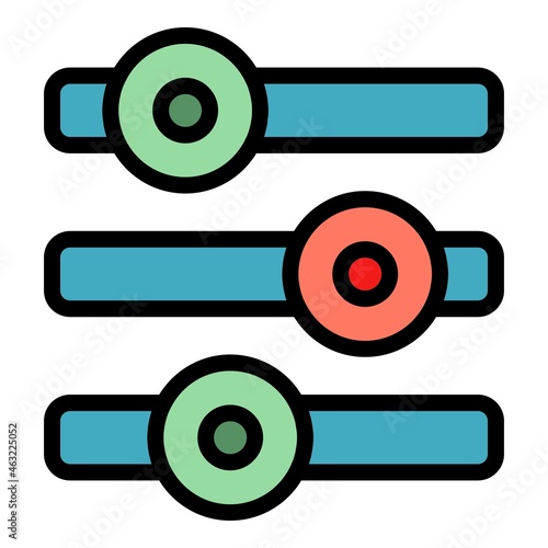 Metal buttons interface icon. Outline Metal buttons interface vector icon color flat isolated