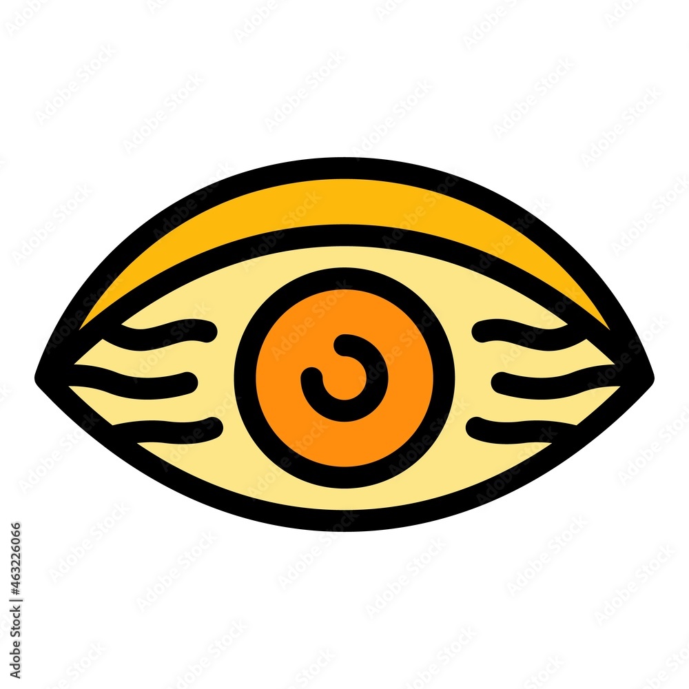Daily tired eye icon. Outline Daily tired eye vector icon color flat isolated