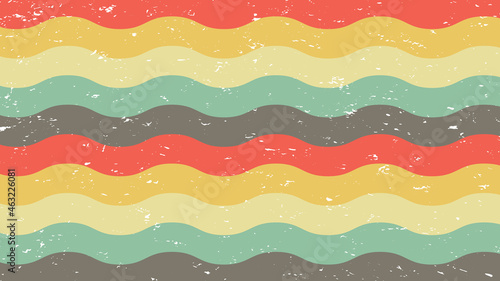 Vintage smooth color background. The 70s and 80s glitch retro vibes style. Old fashion style wave lines. Wave Retro vintage background