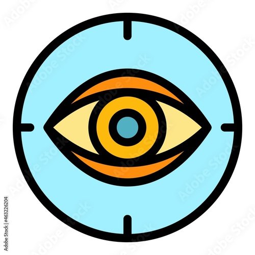 Eye phoropter icon. Outline Eye phoropter vector icon color flat isolated