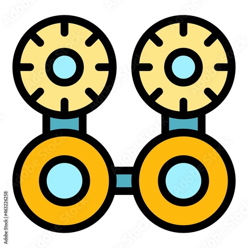 Eye modern phoropter icon. Outline Eye modern phoropter vector icon color flat isolated
