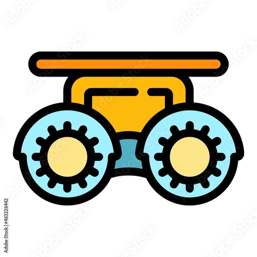 Kid phoropter icon. Outline Kid phoropter vector icon color flat isolated