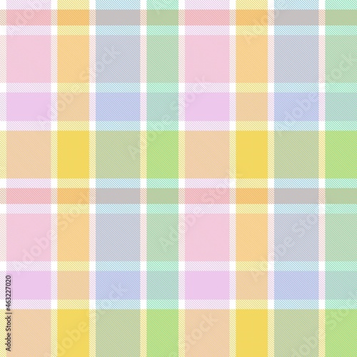Rainbow Pastel Plaid textured Seamless Pattern