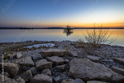 Sunset over Sotonera reservoir Huesca photo