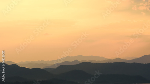 tropical mountain landscape in twilight time