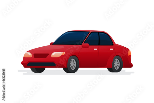 Car side view isolated on white background, vector illustration © gibustudio