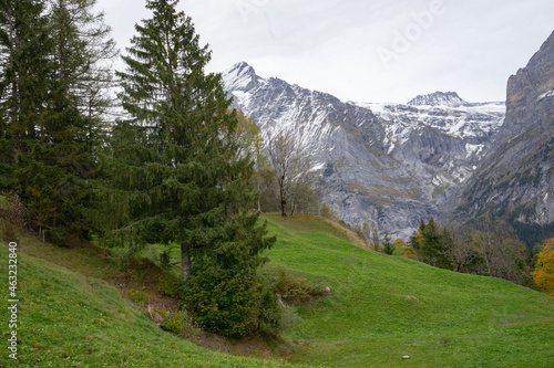 Gletscherdorf Grindelwald ,Heimat von Eigernordwand und Bergführern. Ferienort für Wanderer und Wintersportler. Mit Hotels, Restaurants, Hütten und Bars photo