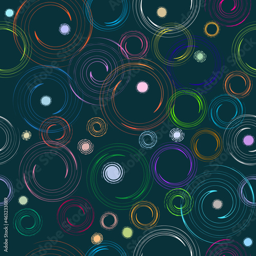 Abstract colorful circles pattern seamless background. Vector illustration.