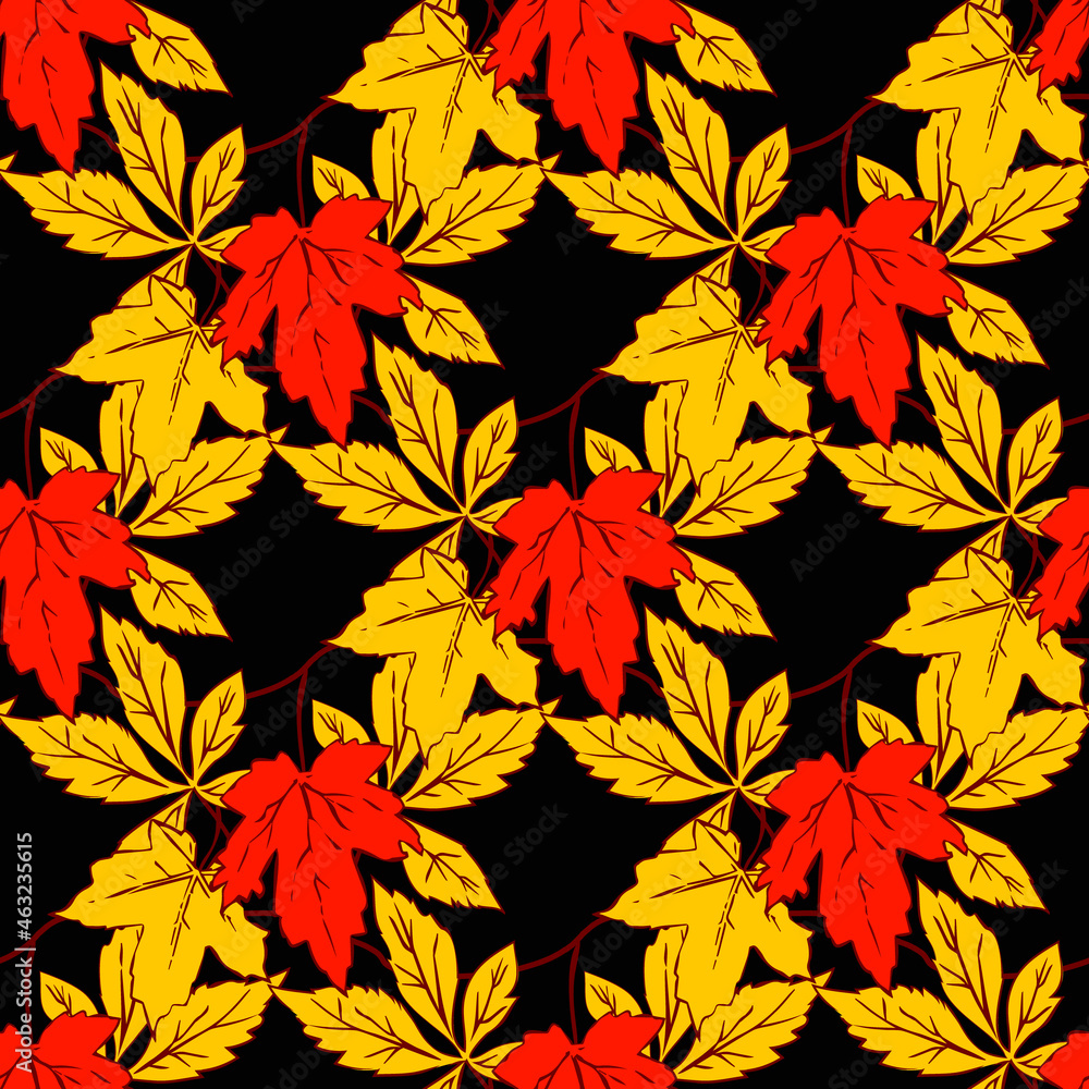 Vector - autumn leaves seamless pattern. Vector - autumn leaves seamless pattern.