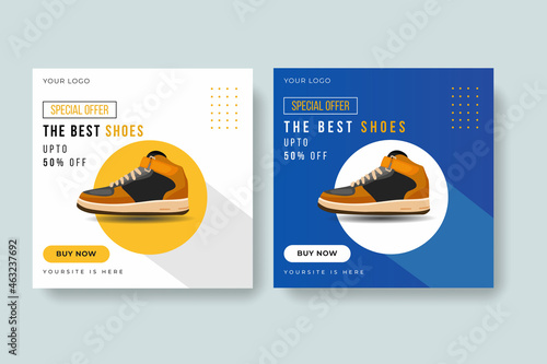 Sport fashion shoes brand product Social media banner post template