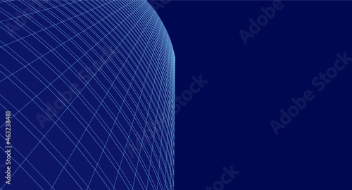 modern architecture digital 3d drawing vector illustration