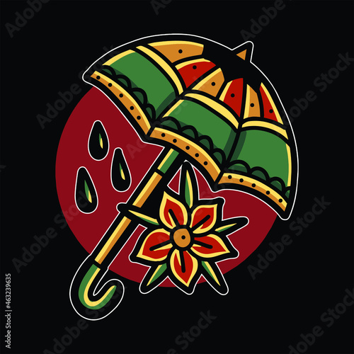 umbrella tattoo vector design