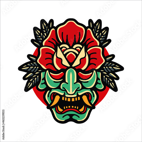 rose tattoo illustration vector design