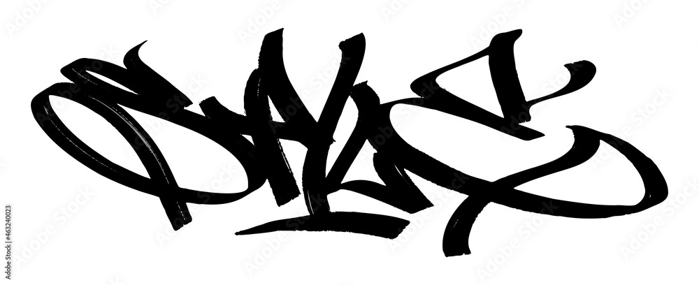 Black graffiti tag lettering ink drips marker ink paint Stock Vector