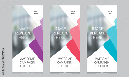Roll up banner vector template