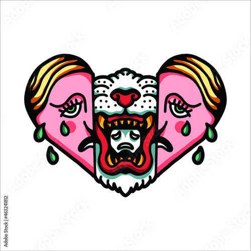 heart tattoo vector design