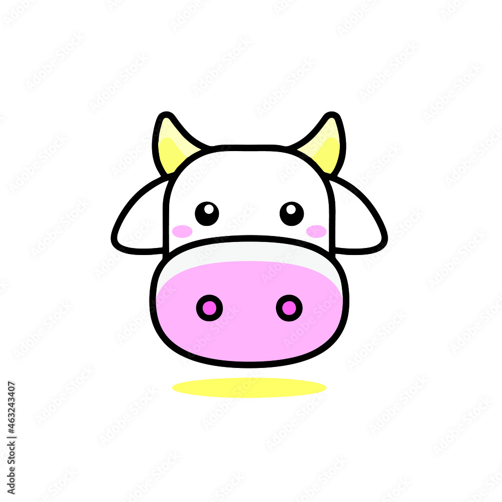 Cute cow logo vector icon illustration. cattle farm