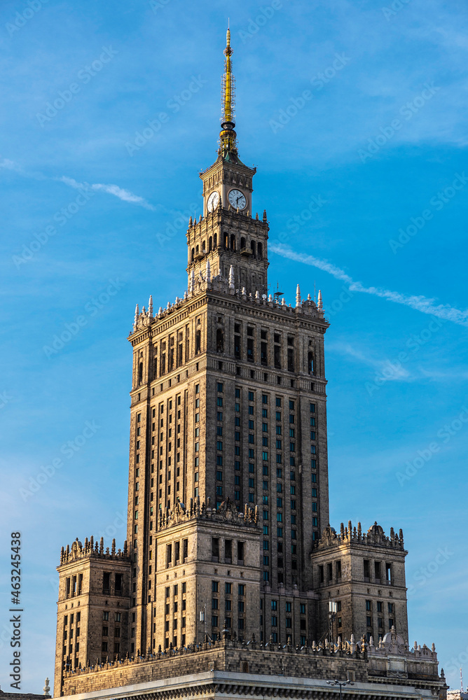 Palace of Culture and Science or PKiN in Warsaw, Poland