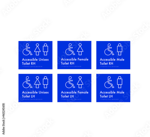 Accessible Unisex male Female Braille Signage