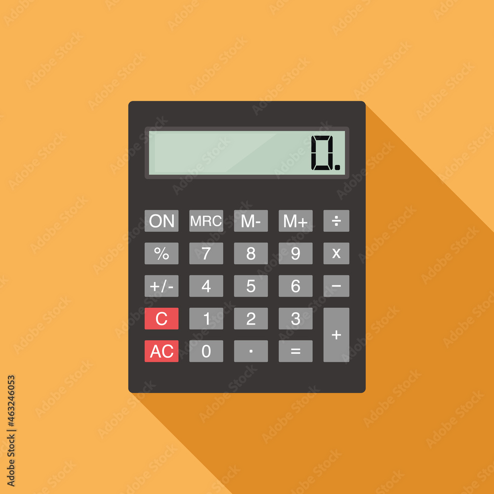 Calculator sign. Long Shadow design. Calculator sign. Long Shadow design.