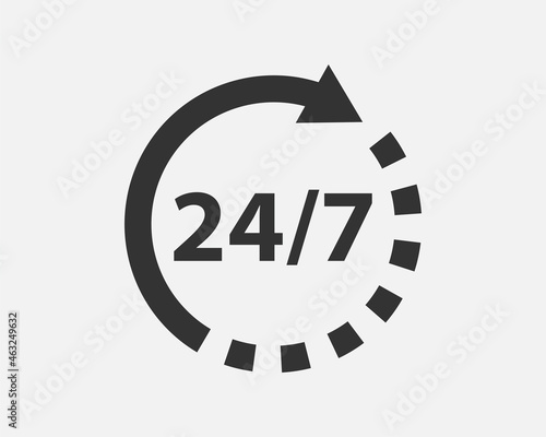 24 Hours a day service icon symbol vector