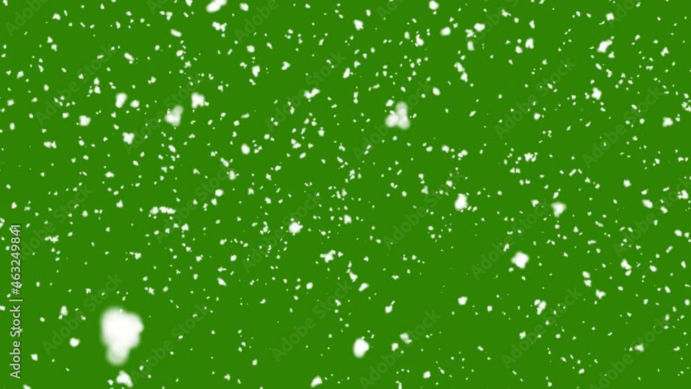 Snow falling on green screen background