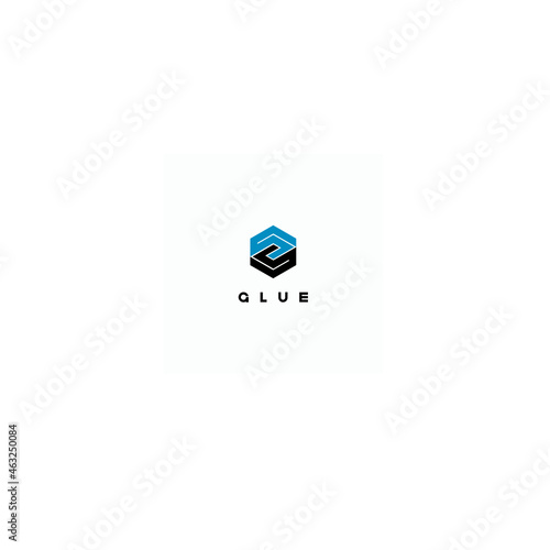 
Illustration in the form of a chemical scheme of glue in the form of a symbol or logo