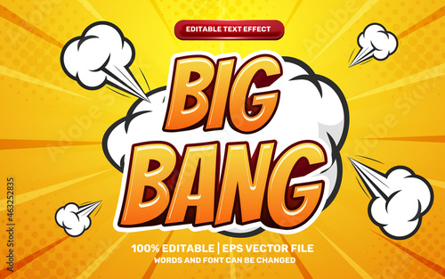 Big bang comic cartoon hero 3d editable text effect