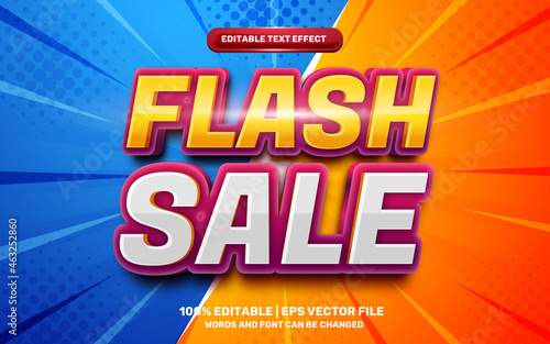 flash sale modern 3d editable text effect