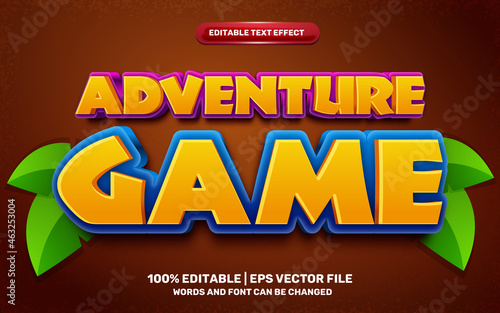 adventure game cartoon comic style 3d editable text effect