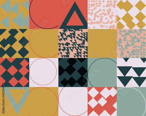 Deconstructed Pattern Design Of Futurism Inspired Abstract Vector Graphics Backgound